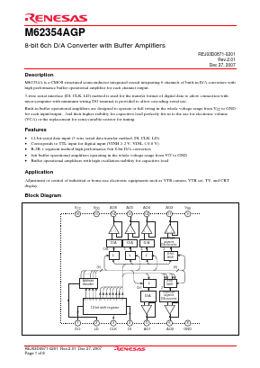 M62354AGP Datasheet PDF Renesas Electronics