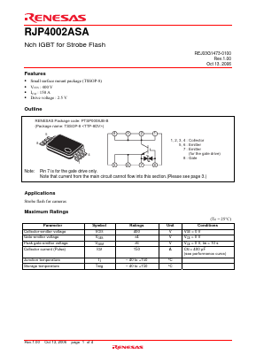 RJP4002ASA Datasheet PDF Renesas Electronics
