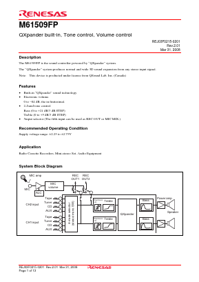 M61509FP Datasheet PDF Renesas Electronics