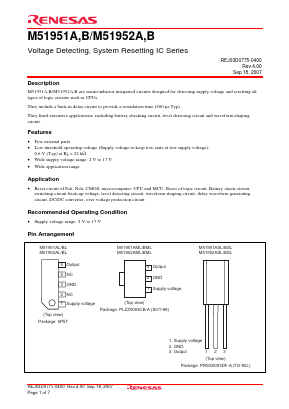 M51951AL/BL Datasheet PDF Renesas Electronics