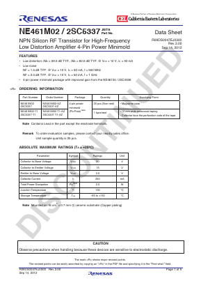 NE461M02-T1 Datasheet PDF Renesas Electronics