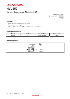 HVU359 Datasheet PDF Renesas Electronics