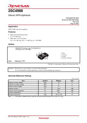 2SC4988FRTL-E Datasheet PDF Renesas Electronics