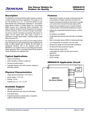ZMOD4510-EVK-HC Datasheet PDF Renesas Electronics