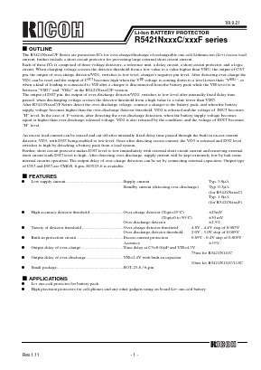 R5421N151F-TR Datasheet PDF RICOH Co.,Ltd.