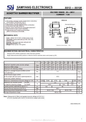 SS1150 Datasheet PDF SAMYANG ELECTRONICS CO.,LTD.