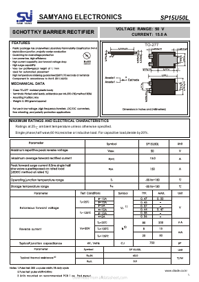 SP15U50L Datasheet PDF SAMYANG ELECTRONICS CO.,LTD.