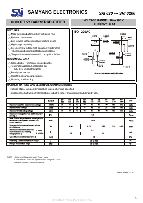 SRF850 Datasheet PDF SAMYANG ELECTRONICS CO.,LTD.