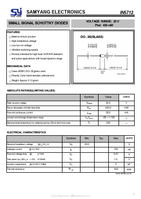 1N5712 Datasheet PDF SAMYANG ELECTRONICS CO.,LTD.
