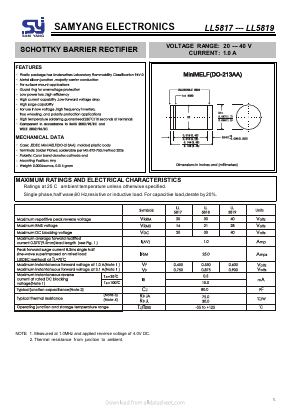 LL5819 Datasheet PDF SAMYANG ELECTRONICS CO.,LTD.