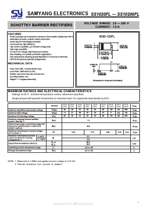 SS1040FL Datasheet PDF SAMYANG ELECTRONICS CO.,LTD.