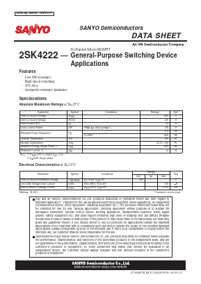 K4222 Datasheet PDF SANYO -> Panasonic