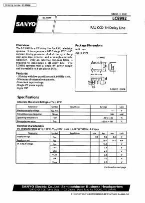 LC8992 Datasheet PDF SANYO -> Panasonic