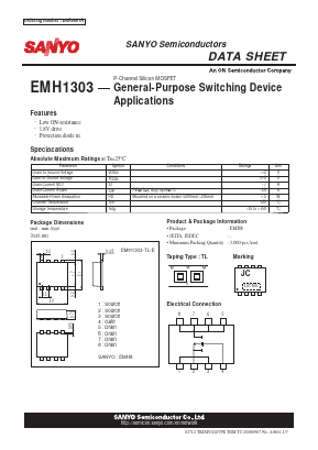 EMH1303 Datasheet PDF SANYO -> Panasonic