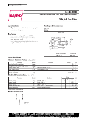 SB40-05H Datasheet PDF SANYO -> Panasonic