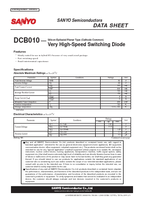 DCB010 Datasheet PDF SANYO -> Panasonic
