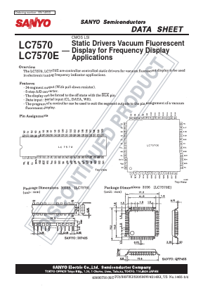 LC7570 Datasheet PDF SANYO -> Panasonic