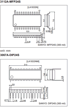 LA1833NM Datasheet PDF SANYO -> Panasonic