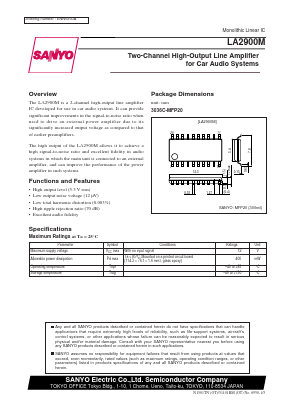 LA2900 Datasheet PDF SANYO -> Panasonic