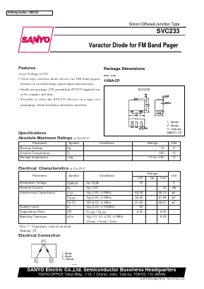 SVC233 Datasheet PDF SANYO -> Panasonic