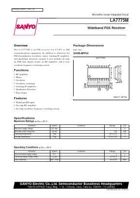 LA7775M Datasheet PDF SANYO -> Panasonic