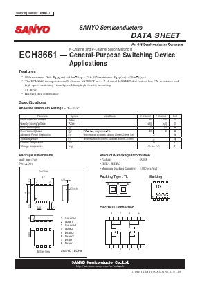 ECH8661 Datasheet PDF SANYO -> Panasonic