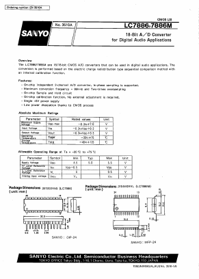 LC7886M Datasheet PDF SANYO -> Panasonic