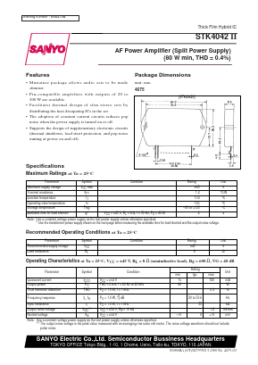 STK4042 Datasheet PDF SANYO -> Panasonic