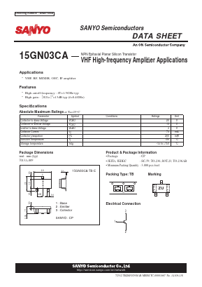 15GN03CA Datasheet PDF SANYO -> Panasonic