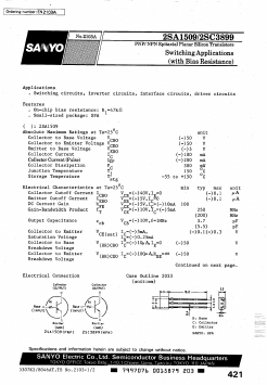 2SC3899 Datasheet PDF SANYO -> Panasonic