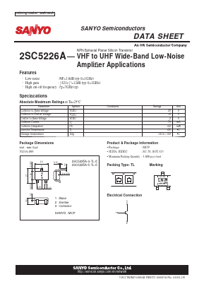 2SC5226A-D Datasheet PDF SANYO -> Panasonic