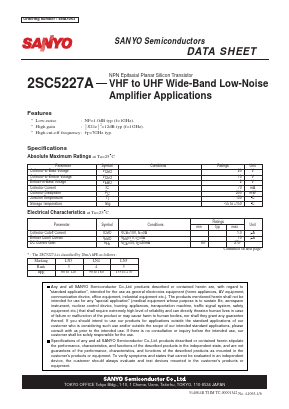 2SC5227A Datasheet PDF SANYO -> Panasonic