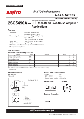 2SC5490A Datasheet PDF SANYO -> Panasonic