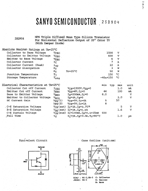 2SD904 Datasheet PDF SANYO -> Panasonic