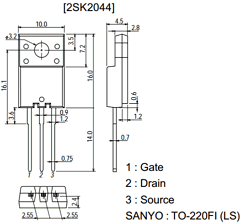 2SK2044 Datasheet PDF SANYO -> Panasonic