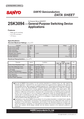 2SK3094 Datasheet PDF SANYO -> Panasonic