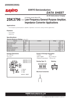 2SK3796 Datasheet PDF SANYO -> Panasonic