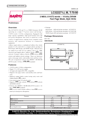LC322271M Datasheet PDF SANYO -> Panasonic
