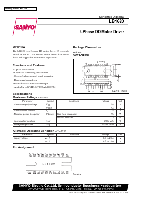 LB1620 Datasheet PDF SANYO -> Panasonic