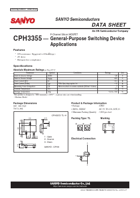CPH3355 Datasheet PDF SANYO -> Panasonic