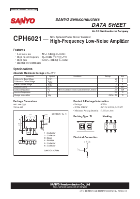 CPH6021 Datasheet PDF SANYO -> Panasonic