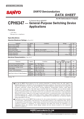 CPH6347 Datasheet PDF SANYO -> Panasonic