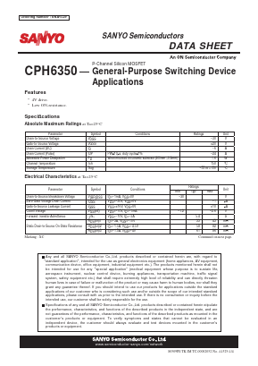 CPH6350 Datasheet PDF SANYO -> Panasonic