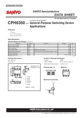 CPH6350-TL-E Datasheet PDF SANYO -> Panasonic