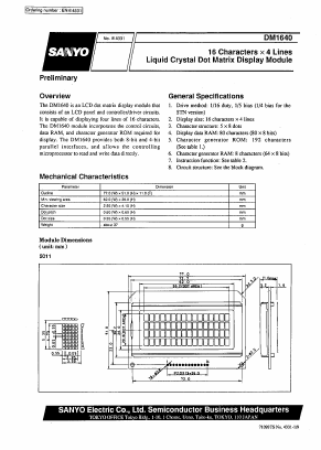 DM1640-0S Datasheet PDF SANYO -> Panasonic