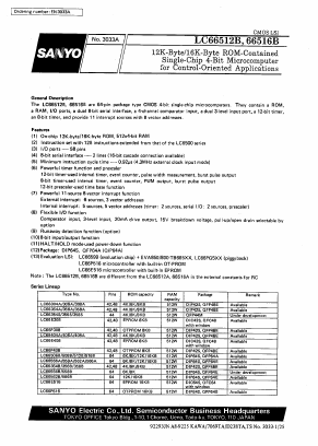 LC66516B Datasheet PDF SANYO -> Panasonic
