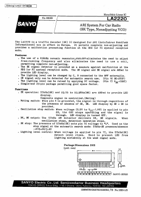 LA2220 Datasheet PDF SANYO -> Panasonic