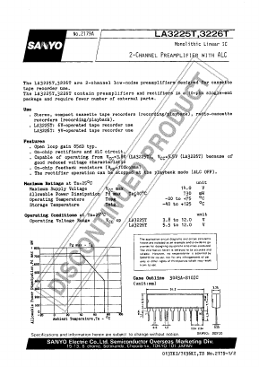 LA3225T Datasheet PDF SANYO -> Panasonic
