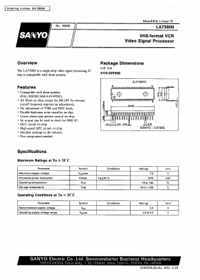 LA7390 Datasheet PDF SANYO -> Panasonic