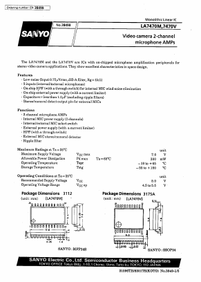 LA7470M Datasheet PDF SANYO -> Panasonic